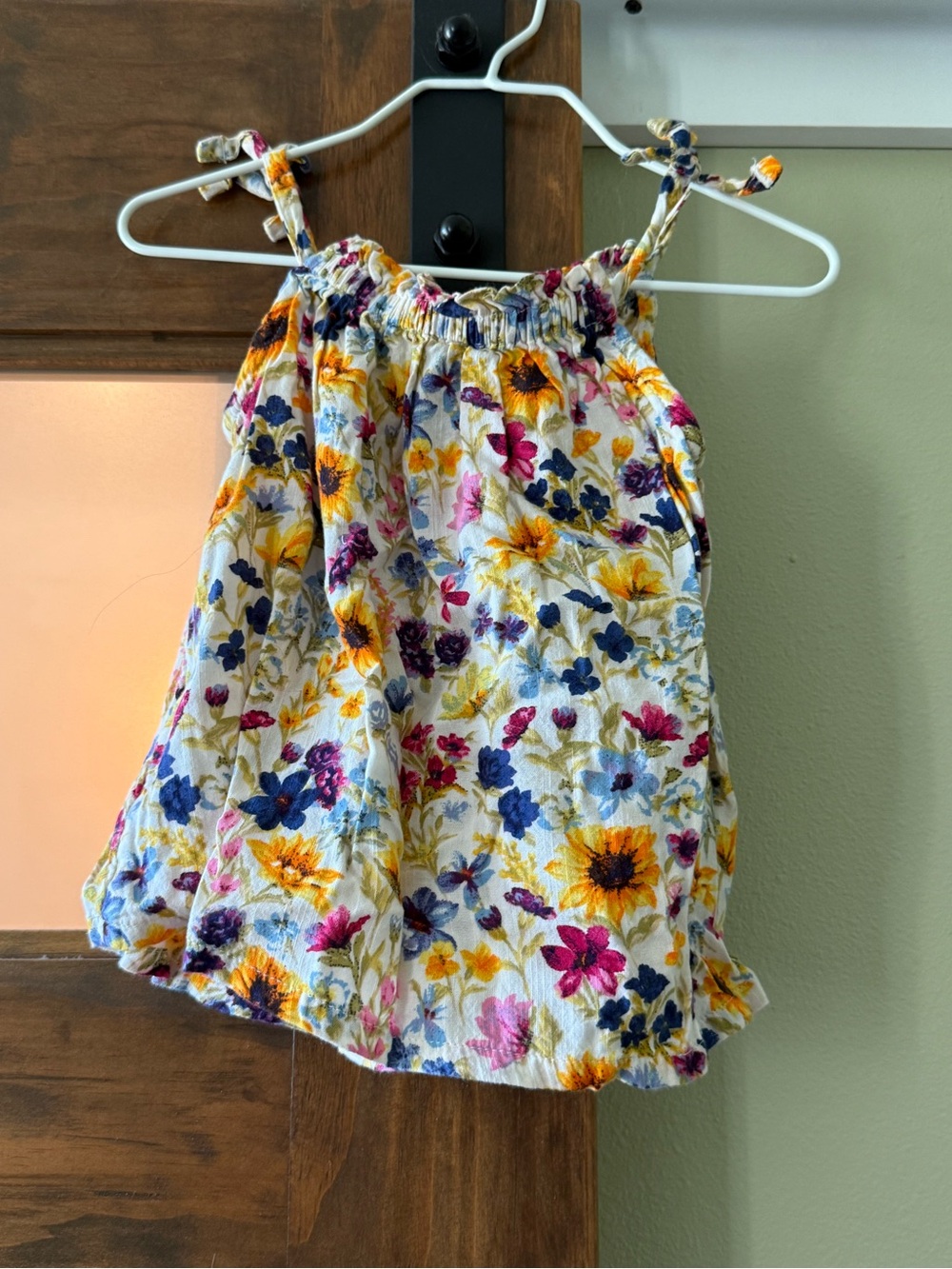Girls Floral Smocked Sundress Top - Yellow Multi